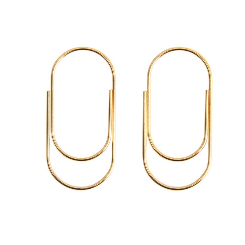 Supfoxer Gold Paper Clips, 20pcs 50mm 1.97" Jumbo Fat Wide Paper Clips Non-Skid Smooth Finish Steel Wire Medium Office Supply Accessories - Image 2